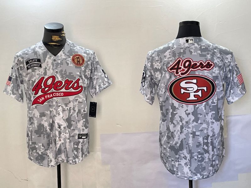 Men San Francisco 49ers Blank Nike Arctic Camo 2024 Salute to Service Limited NFL Jersey style 7